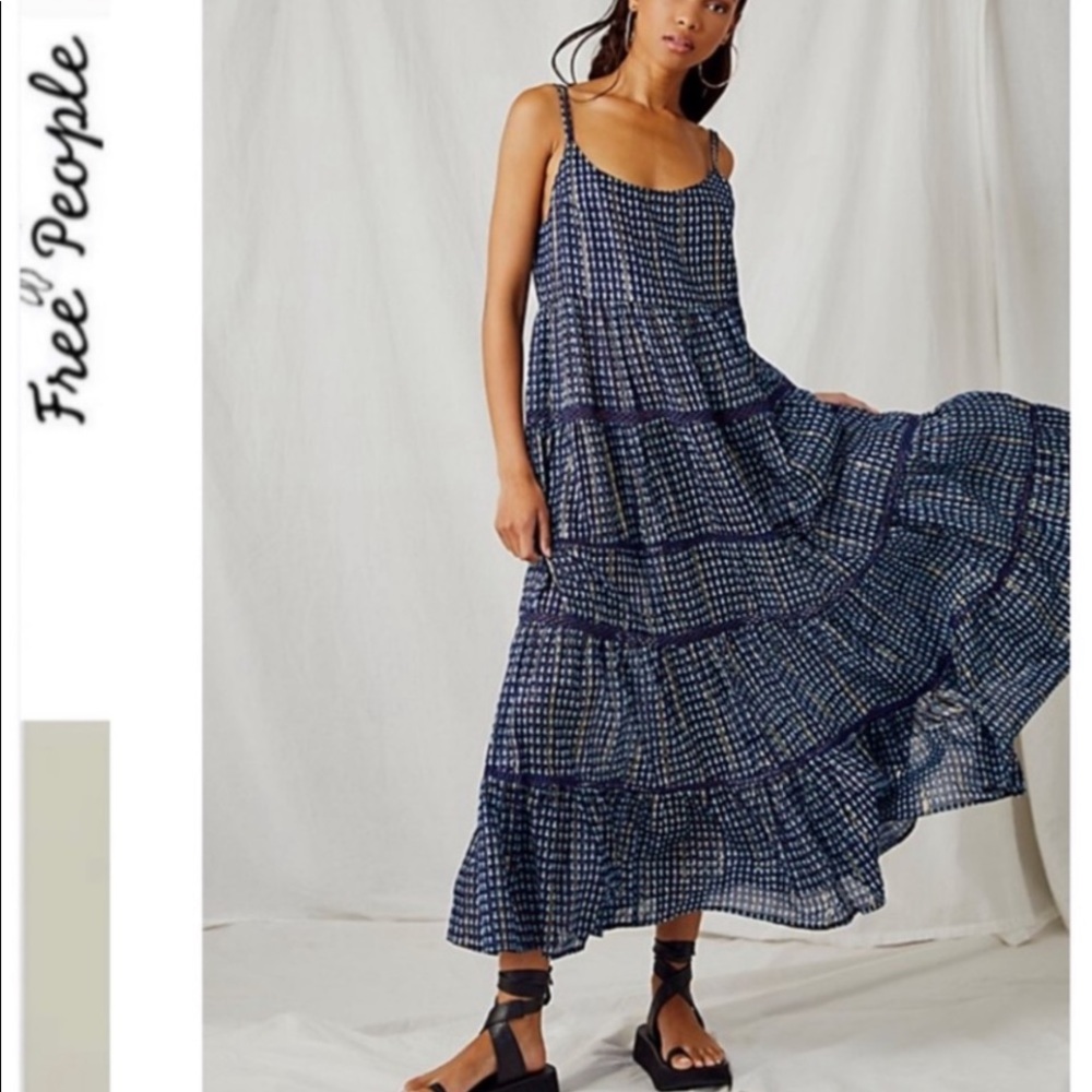 NWT Free People Midnight Dance Print Maxi Slip - Picture 2 of 8